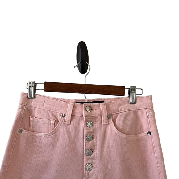 Veronica Beard Debbie Exposed Button Fly Skinny Jeans In Millenial Pink Size 27 - Picture 4 of 16